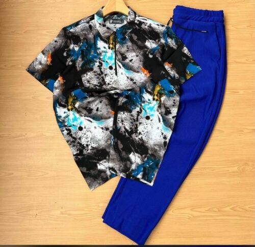 Unisex top and blue pants